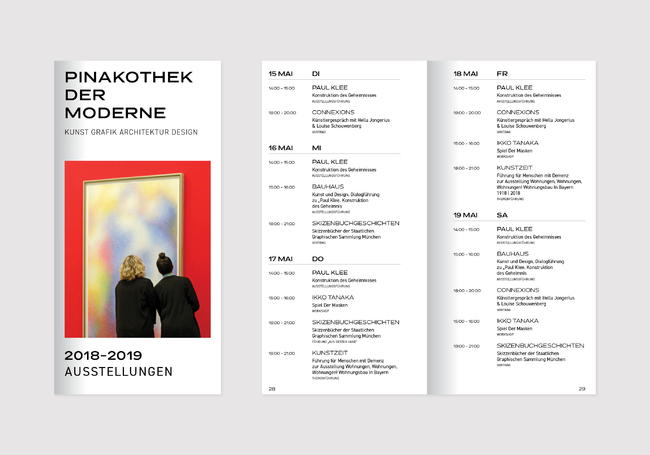 Pinakothek der Moderne program brochure visualization